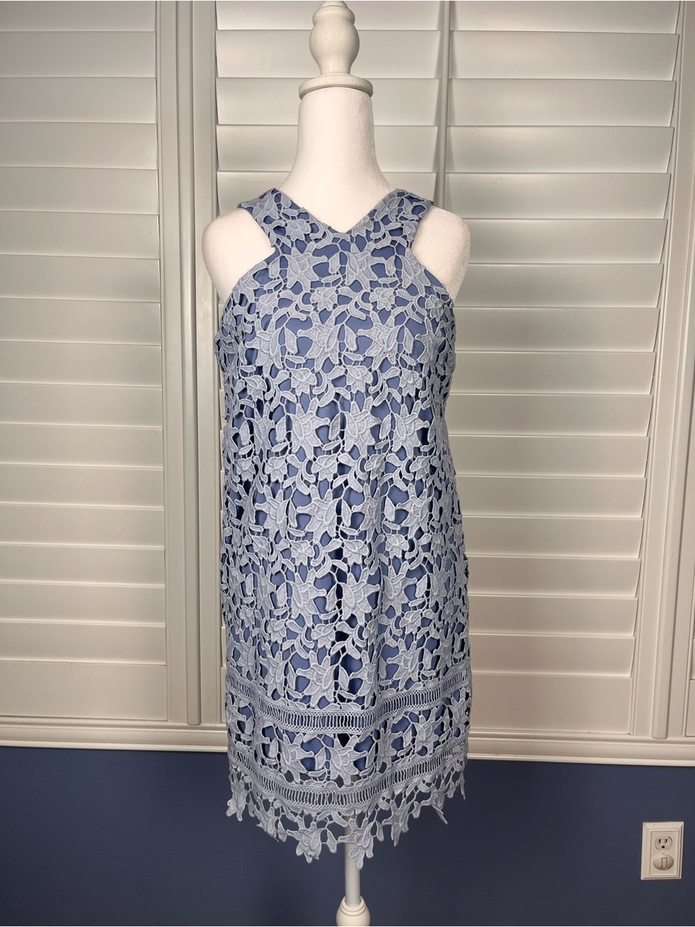 GB Sky Blue Lace Midi Summer Dress Garden Party Size Small